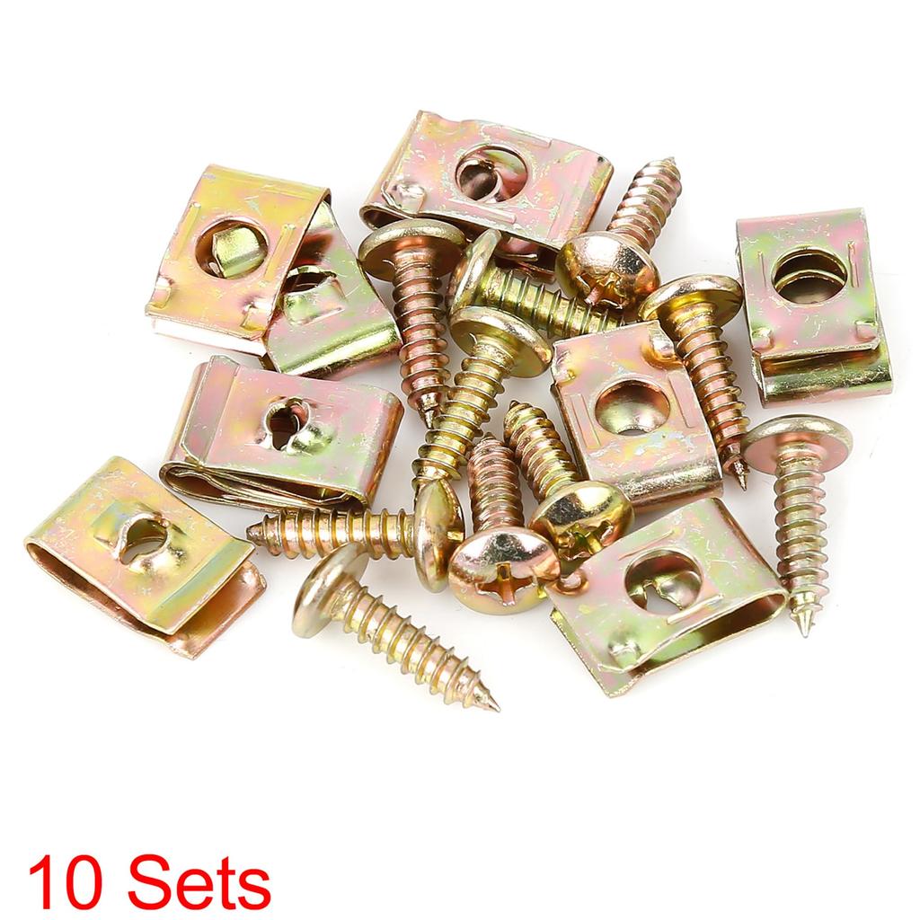 X AUTOHAUX U Clip Screw Assortment Car Clip Fasteners for
