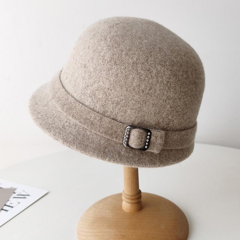 Wool Hat Women's Autumn and Winter New Face Small Top Hat Hepburn Style French Elegant Retro Bucket Hat Basin Hat