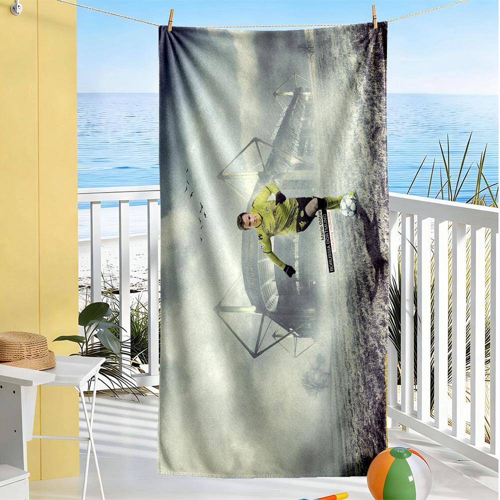 Goalkeeper Action Beach Towel Quick-Dry Soft Microfiber Comfortable Lightweight