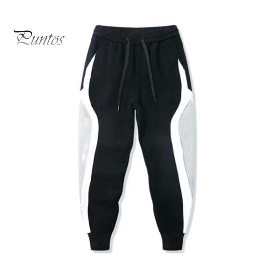 

Большие размеры мужские спортивные брюки контрастного цвета с резинкой на щиколотке, свободные брюки с завязками на резинке и карманом для ежедневных упражнений L чёрный