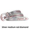 Women's European and American feng shui diamond leather belt, handmade diamond-encrusted fashionabl