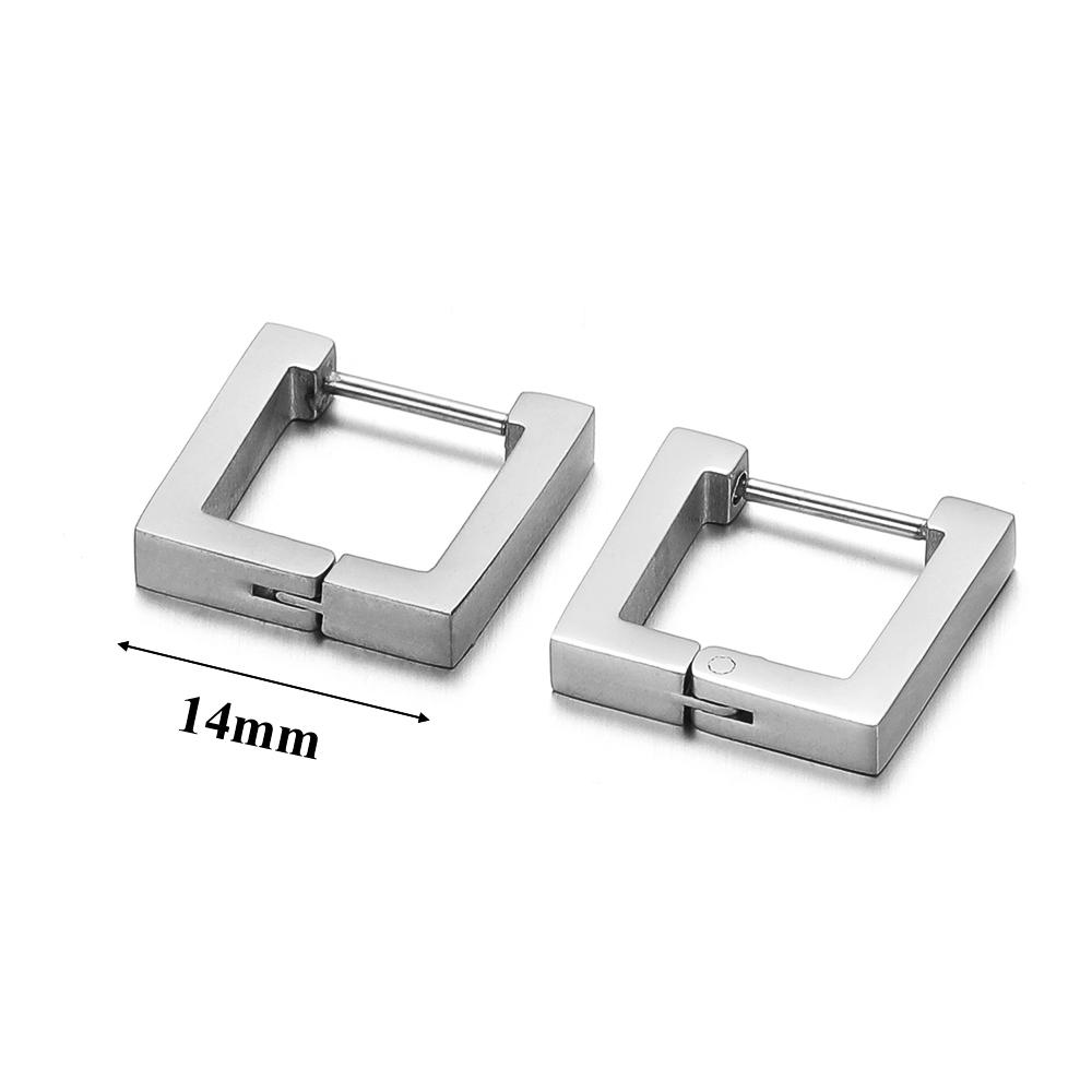 Edelstahl Creolen Dreieck Unisex Punk Rock Ohr Quadratisches Ohrring Geschenk Hiphop Geschenk Huggie Modeschmuck Großhandel