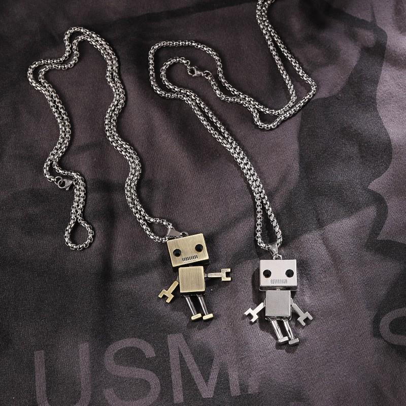 Unisex Hip-Hop Robot Necklace - Street Fashion Pendant for Couples
