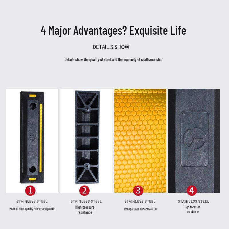Rubber & Plastic Wheel Stopper: Parking Space, Garage, or Parking Lot Anti-collision Positioner.