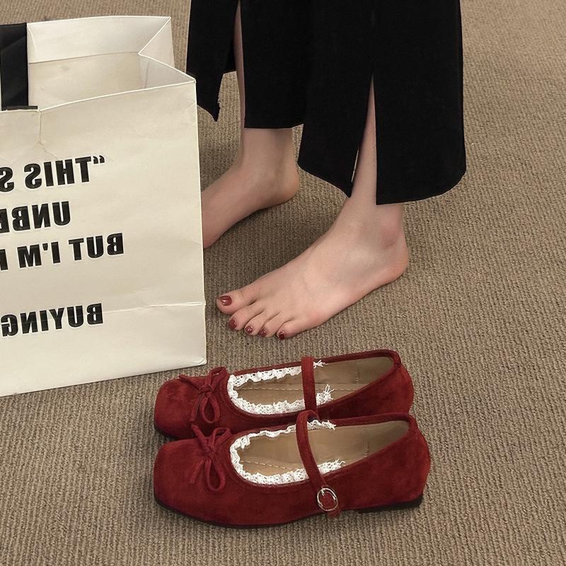 Bow Single Shoes Elegant Temperament Mary Jane Gentle Evening Breeze Summer Soft-soled French Premium Ballet Shoes