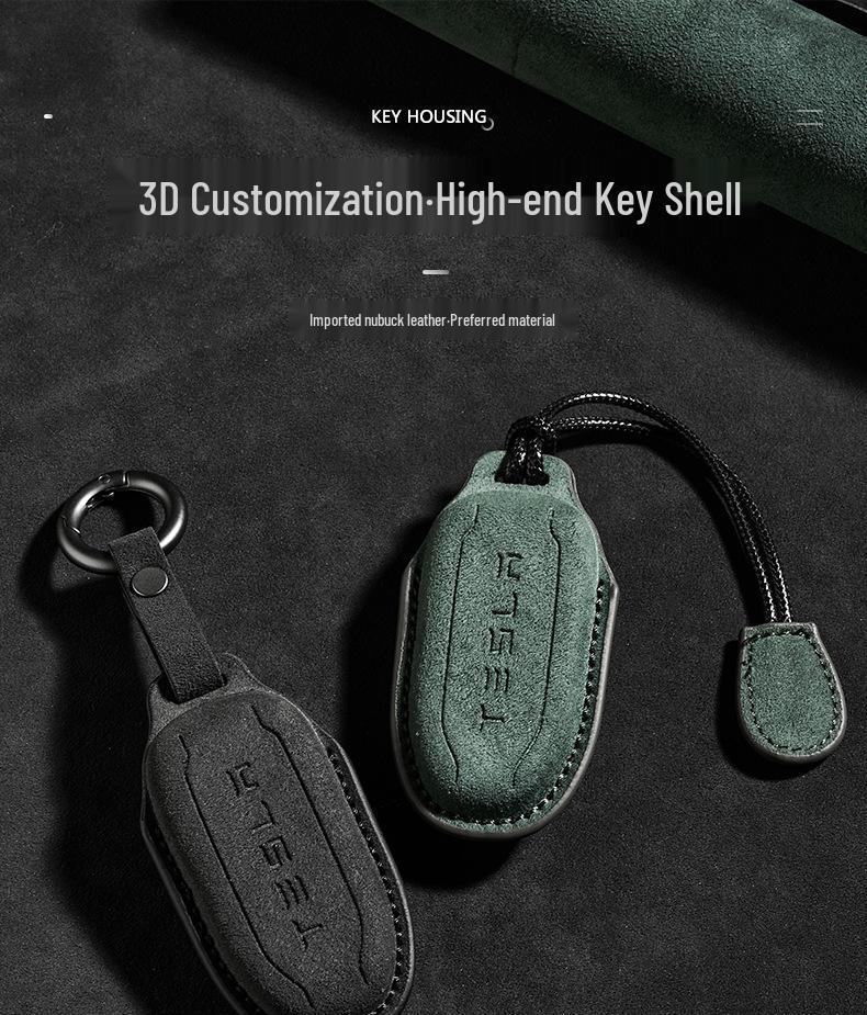 Suede Full Wrap Key Cover for Tesla Model Y/3/Model X