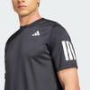 Adidas SS25 Club 3STR Einfarbig Gestreift Atmungsaktiv Mode Logo Einfach Schön Kurzarm T-Shirt Herren Oberteile Schwarz JG0978