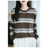 Women S Loose Fit Striped Knit Cardigan For Autumn