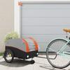 VidaXL Bicycle Trailer, Transport Cart with Safety Flag, Bicycle Stroller with Wheels and Hitch, 94145