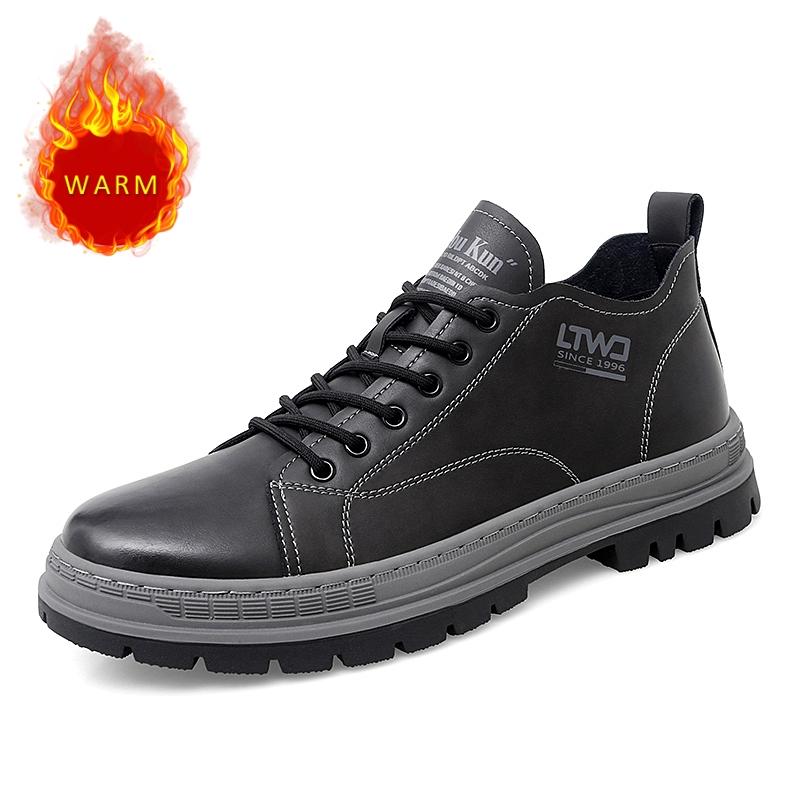 

Роскошные брендовые мужские деловые кожаные туфли, трендовая повседневная обувь, шнуровка, круглый носок, мужская толстая подошва, хлопковый стиль, высокие туфли 44