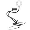 LED Ring Lamp 8.5 Cm Clamp Holder for Smartphone Color Brightness Adjustment USB