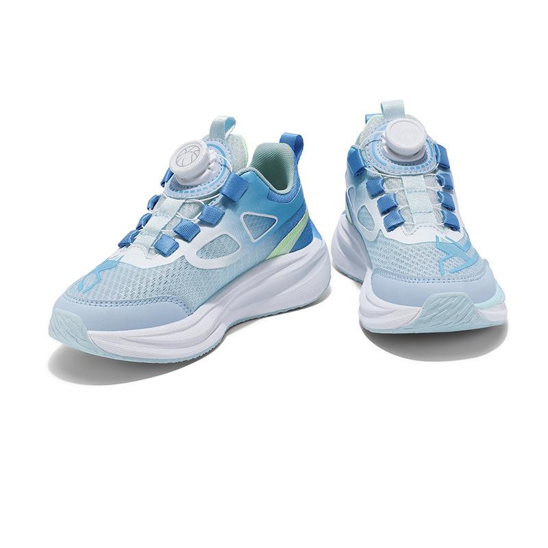 2025 Summer New Boys Mesh Breathable Sneakers Rotating Button Carbon Plate Classmates Girls Running Shoes