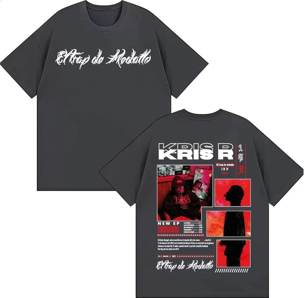 Rapper Kris R Trap De Medallo 2026 Tour Graphic Tshirts Men Women Fashion Hip Hop Retro T Shirt Cotton Casual Oversized Tshirt