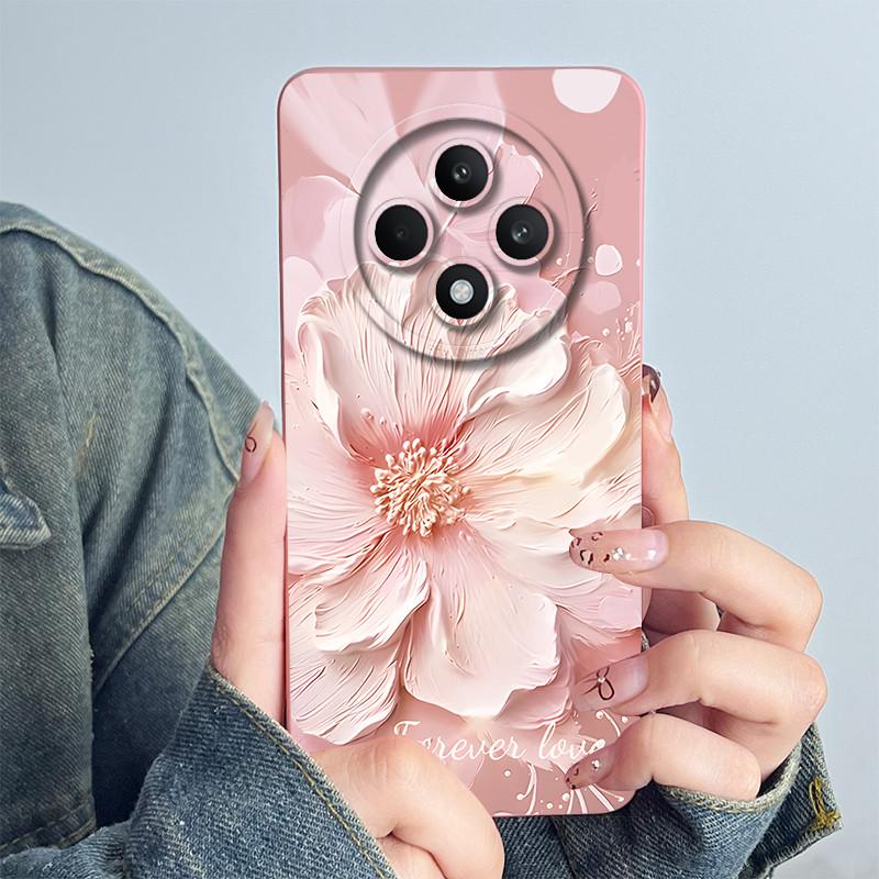 For OPPO Reno 12 F 4G Capa Reno12 FS Reno12 F 5G Phone Case Reno12F CPH2637 CPH2687 Back Cover Flower Painted Printed Soft Funda