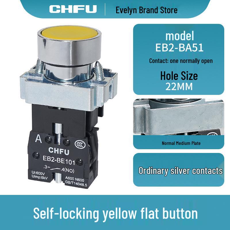 XB2 Emergency Stop Self-Locking Metal Push-Button Switch with Mushroom Head