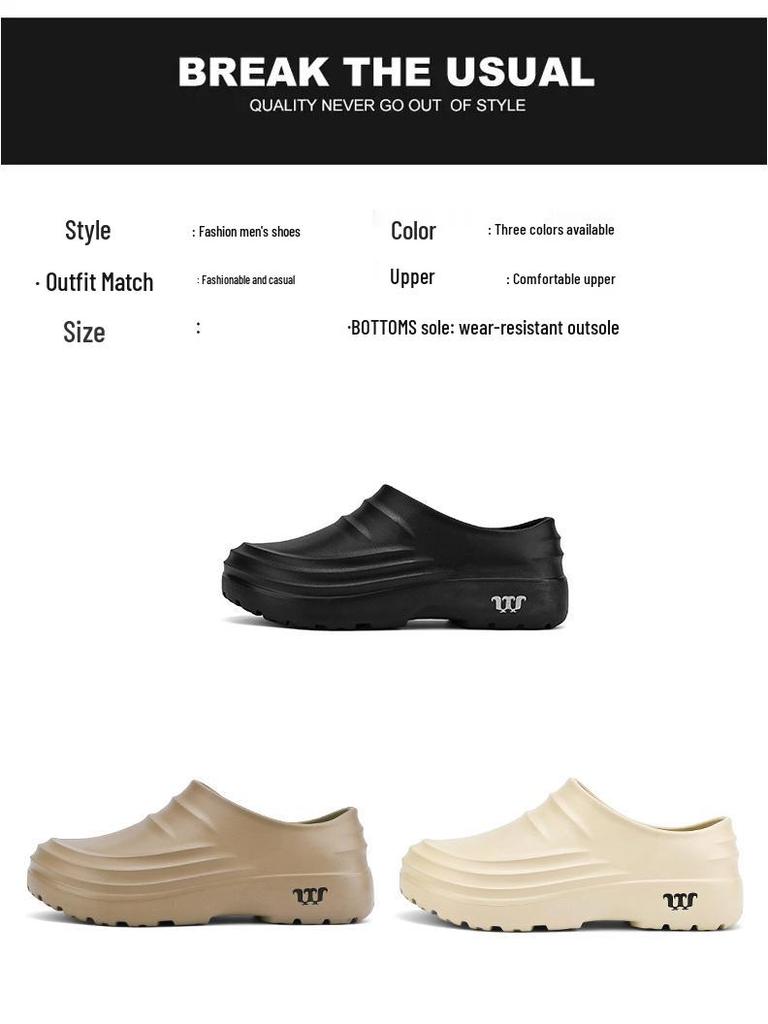 Chef Men's Non-Slip Waterproof Work Shoes - Oil-Resistant, Hotel-Grade, Durable, Soft Sole for Kitchen Safety