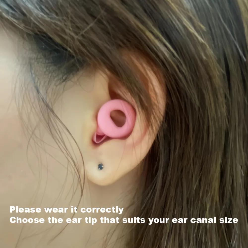 Stylish Reusable Silicone Earplugs, Soft Comfortable Design Ideal for Sleeping Working Traveling