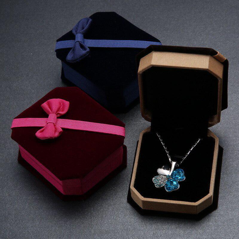 Jewelry Gift Box Necklace Ring Earring Round Case Bowknot Storage Box Organizer