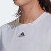 Adidas Pure Color Logo Sports Fitness Short Sleeve T-shirt Women Tops White HG5076