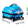 20 Inch Kid Riding Trolley Case 3 in 1 Luggage Suitcase Lightweight Cartoon Simulation Car Toy Scooter Trolley Case for Boys Kid