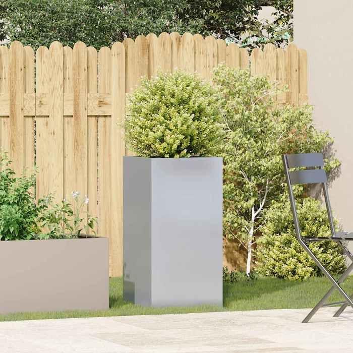 VidaXL Jardinière 40x40x80 cm acier galvanisé, pot de fleurs, support de plantes, lit surélevé, support de jardinière 860708