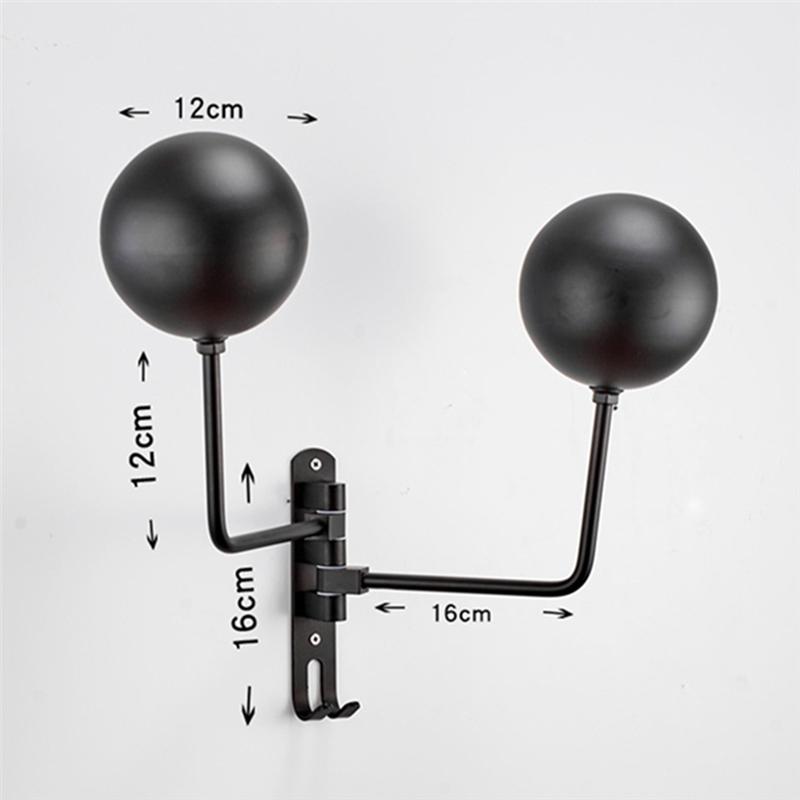 Helmet Holder For Motorcycle Dual-Ball Steel Wall Mount Bike Helmet Rack 180° Rotation With Hook Metal Hanger