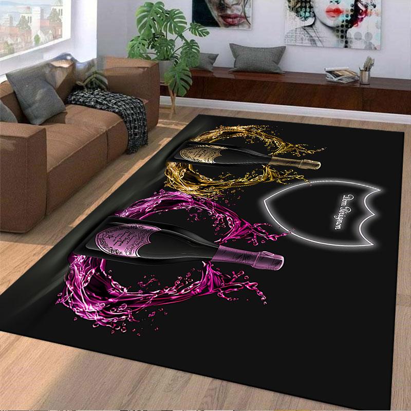 Champagne Bottle Splash Carpet suitable as a non-slip mat for the living room or bedroom sofa