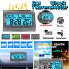 Solcellsdriven Bil Digital Klocka Datum Vecka Temperatur LCD Bakgrundsbelyst Display för Instrumentbräda Bilklocka Bilar Invändig Självhäftande