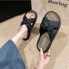 Slippers women's summer outer wear 2025 new fashion casual French soft bottom non-slip cross pregnant women cool slippers flat bottom tide