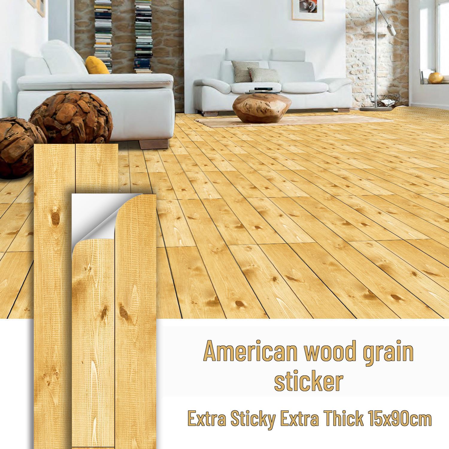 

Водонепроницаемые матовые напольные наклейки под дерево - Утолщенные самоклеящиеся, устойчивые к пятнам, декоративные для кухни и спальни 15x90cm, 10 Sheets