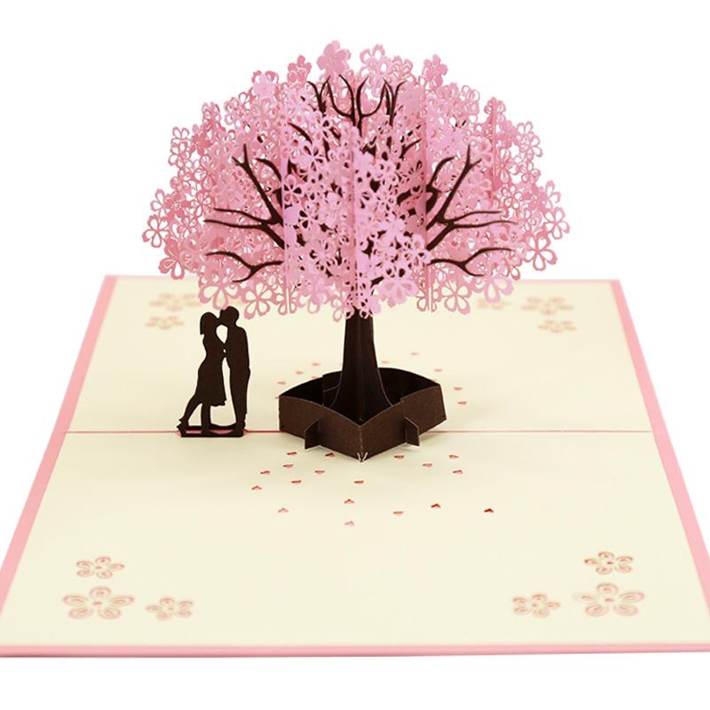 Korean 3D Paper Cutting Handmade Qixi Festival Greeting & Birthday Card
