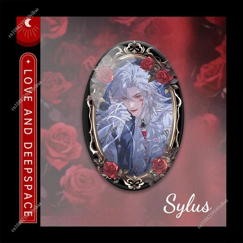 

NEW Love and Deepspace Sylus Qinche Demon Badge 9CM Oval Sparkling Brooch Pin Backpack Clothing Charms Accessories Fans Gift