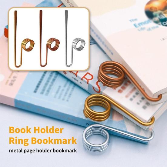 3 Pcs Book Holder Ring Bookmark Thumb Finger Ring Page Holder Multi-function Bookmark Metal Book Clip Opener Tool for Book Lovers Gifts