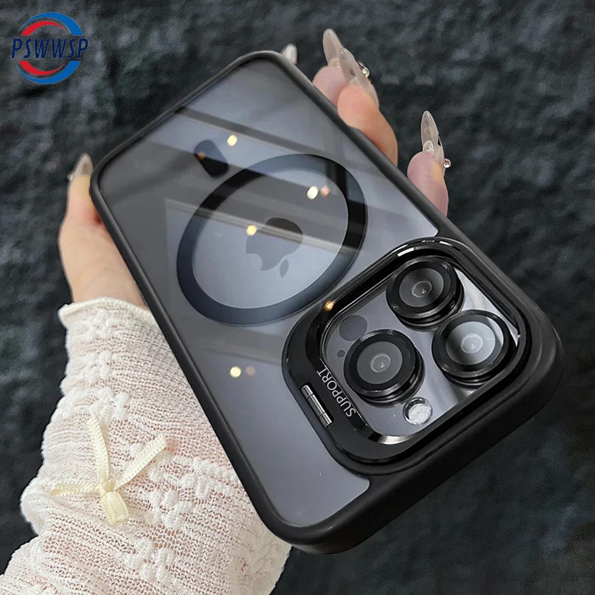 

Роскошный магнитный защитный стеклянный чехол Magsafe для iPhone 16 15 14 12 13 11 Pro Max Funda противоударный акриловый чехол-подставка For iPhone 14 ProMax