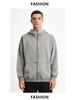 European Style 350g Cotton Hooded Distressed Zip-Up Cardigan - Unisex Trendy Jacket