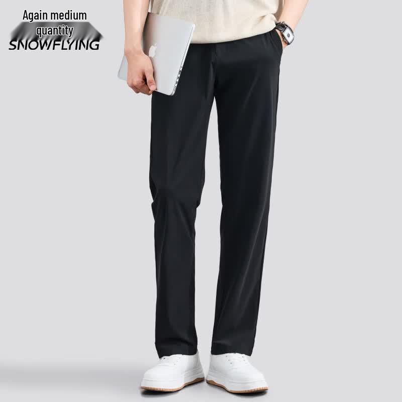 SNOWFLYING Men s Ice Silk Straight-Leg Casual Quick-Dry Pants 31