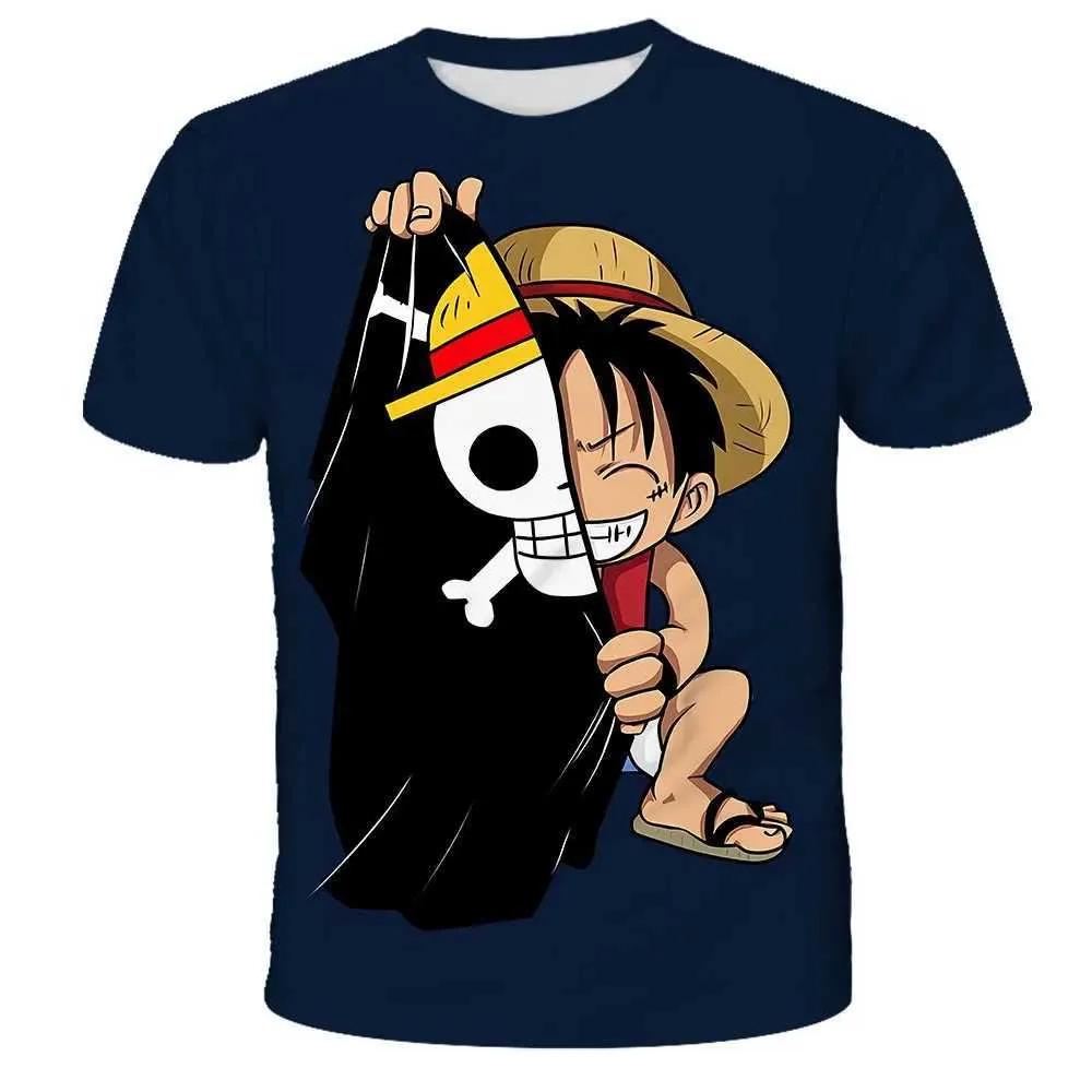 Cartoon Anime Character 3D Printed T-shirt Fashionable Comfortable Soft Breathable Summer Loose Sports Leisure Large Size T-shirt S