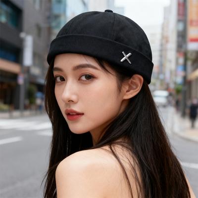 Hat Men's Melon Skin Hat Japanese Landlord Hat Korean Style Street Hip Hop Hat Brimless Female Yuppie Fashion Local Hat