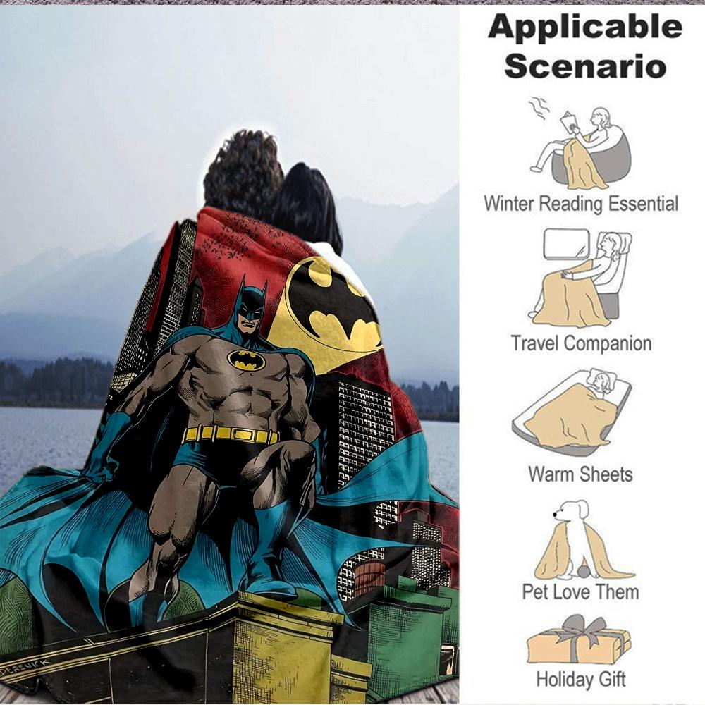 1pc Batman Blanket Lightweight Flannel Throw For Sofa, Bed, Travel, Camping, Livingroom, Office, Couch, Chair, And Bed