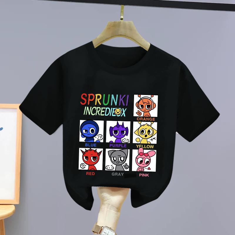Pure Cotton Rhythm Box Children's Short-sleeved T-shirt Summer New Girls' Half-sleeved Sprunki Boys' Top