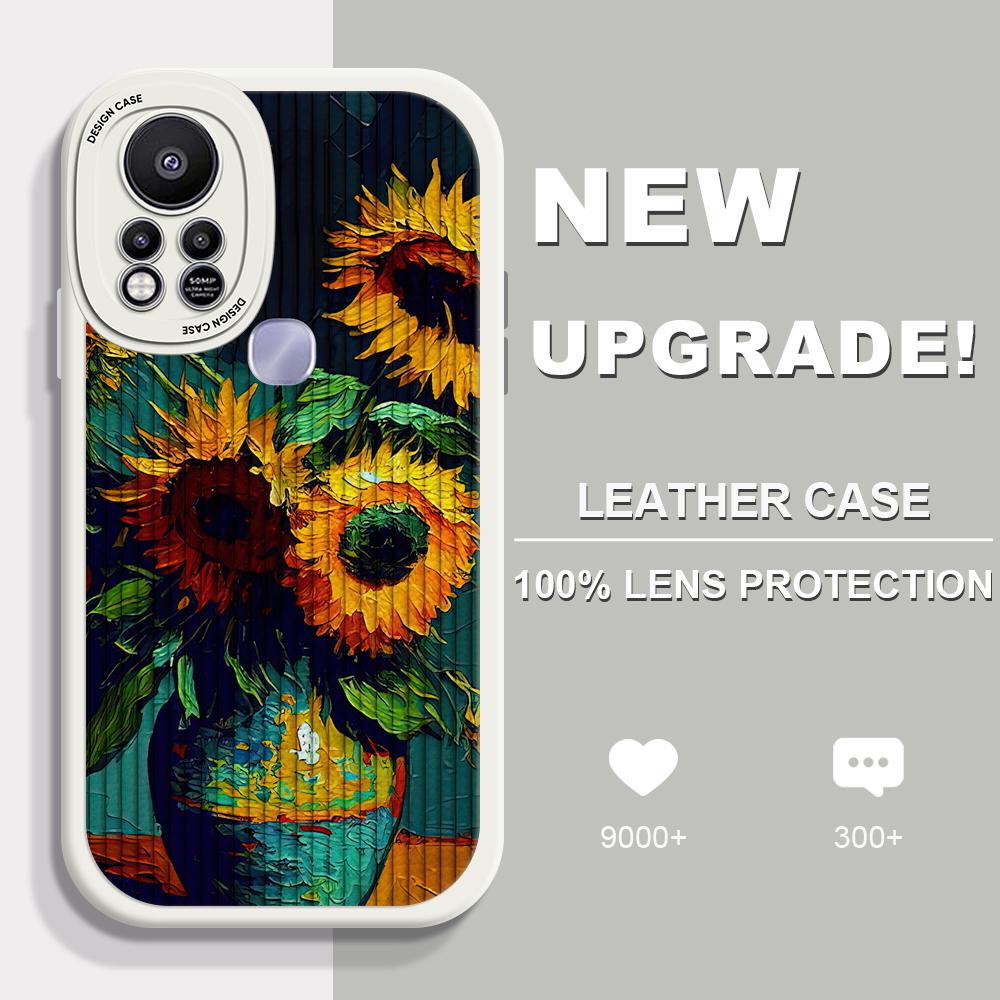 

Тонкая кожа с рисунком маслом Подсолнухи Мягкий силиконовый чехол из искусственной кожи для iPhone Samsung Huawei Honor Xiaomi Redmi OPPO Realme Vivo Realme 8/8 Pro белый