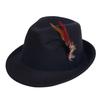 European and American Style Woolen Top Hat Men and Women Couple Ethnic Wind Curl Top Hat Sun Hat Chicken Feather Gentleman's Top Hat