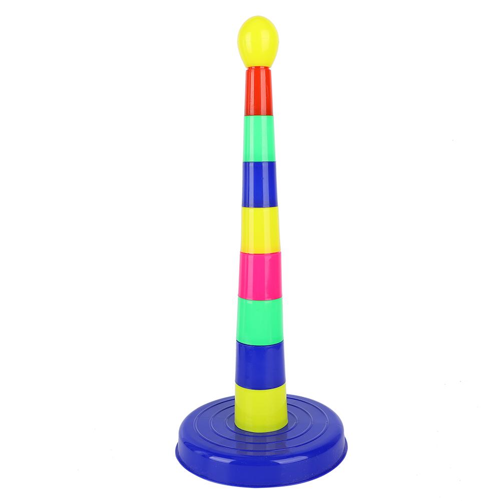1 Set Pillars 8 Sets Rings Ringtoss Game Toys Parent Child Indoor Interactive Game(Ring Toss )