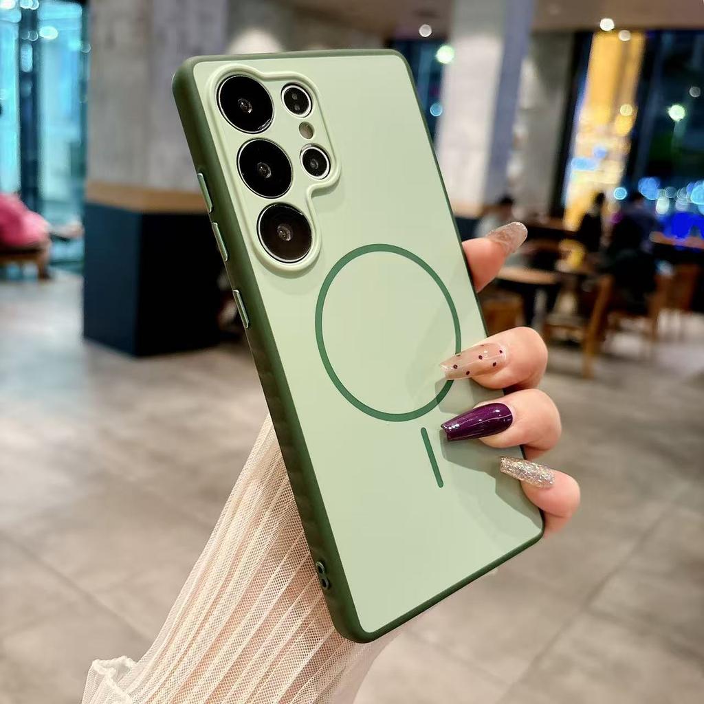 כיסוי סיליקון עמיד בפני לכלוך, מגן עדשה, עמיד בפני זעזועים עבור Samsung Galaxy S25 S24 S23 S22 Ultra Plus, כיסוי מגנטי Magsafe