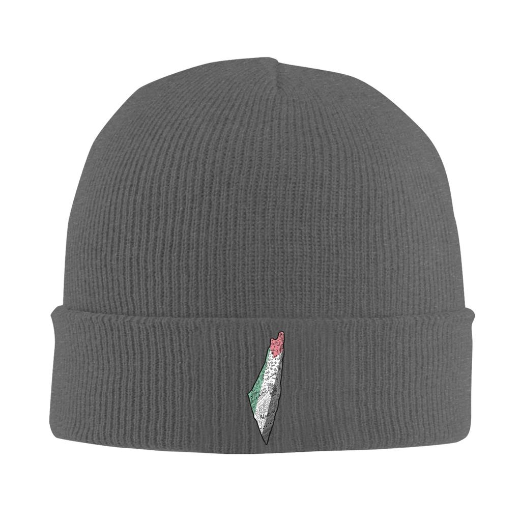 Palestine Arabic Calligraphy Art Drawing Bonnet Hats Palestinian Flag Beanie Hats Autumn Knitting Hat FeUnisex Unisex Head Wrap Cap