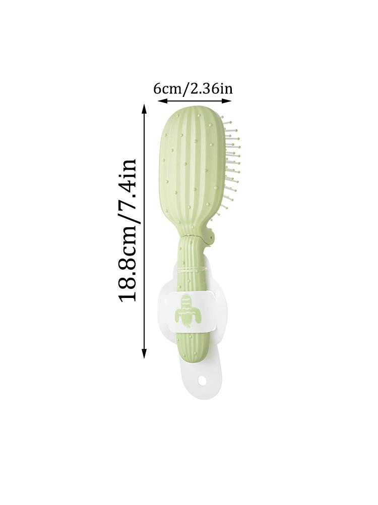 Travel Folding Air Bag Comb, Women's Long Hair Air Cushion Comb, Cactus Portable Massage Comb, Suitable For All Hair Types
