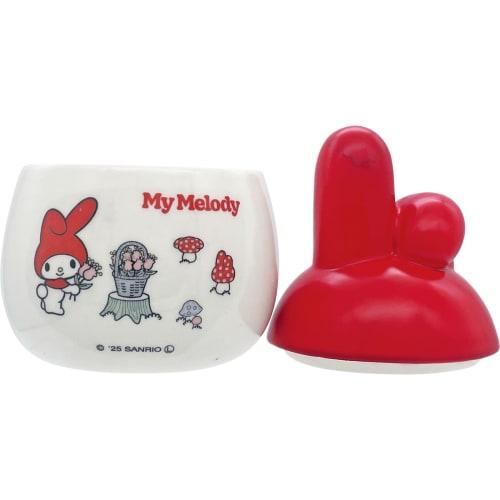 Sanrio "My Melody" Candy Pot Canister, Glass Storage Container, Red Mushroom House, My Melody Goods, Miscellaneous Goods, Tableware, Red and White, Ap