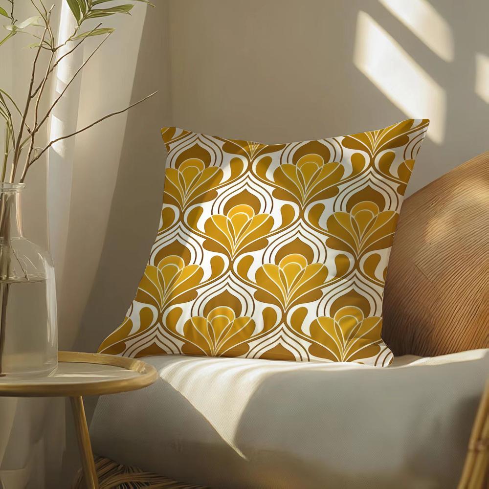 Cashew Nut Flower Pattern Natural Etro Pillow Case DoubleSided Plush Sofa Cushion Covers Organic Breathable Invisible Zipper