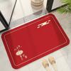 Red Absorbent Bathroom Door Mat