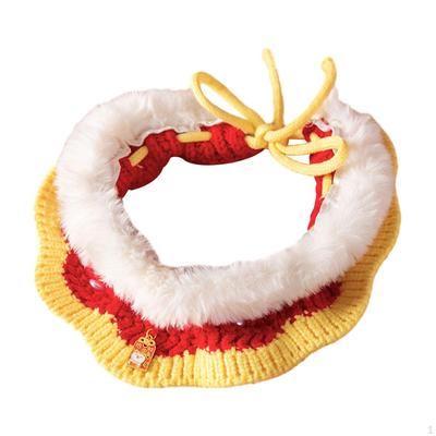 Verstellbares gestricktes Katzenhalsband, Handgefertigter Haustierschal für Welpen Kätzchen Mädchen Klein Mittel